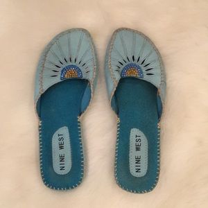 Nine West Powder Blue Mules